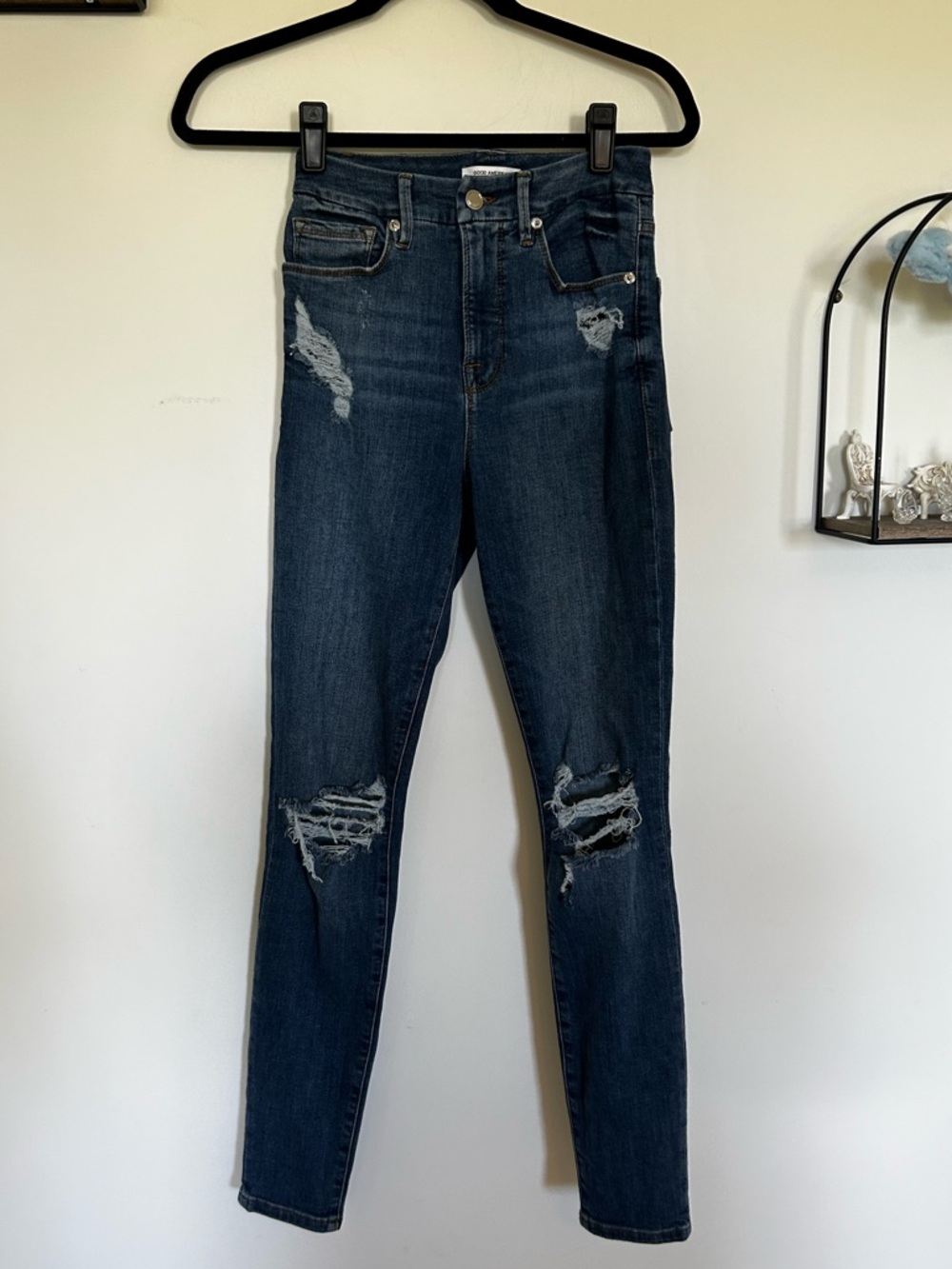 Good American‎ Good Waist Distressed High Rise Skinny Jeans Size 0/25
